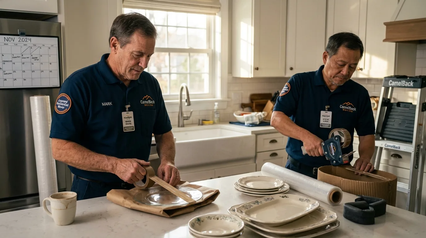 Professional crew packing kitchen dishware in Live Oak, FL